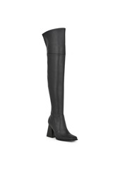 Nine West Women's Begone Block Heel Over the Knee Dress Boots - Dark Brown- Faux Suede