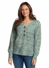 Nine West Women's Bree Henley Long Sleeve Pullover Shirt