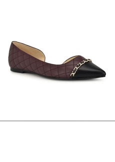 Nine West Women's Breza Slip-On Pointy Toe Dress Flats - Burgundy/Black