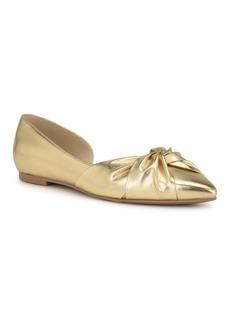 Nine West Women's Briane Slip-On Pointy Toe Dress Flats - Gold - Faux Leather