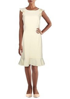 NINE WEST Women's Cap Sleeve Ruffle Dress