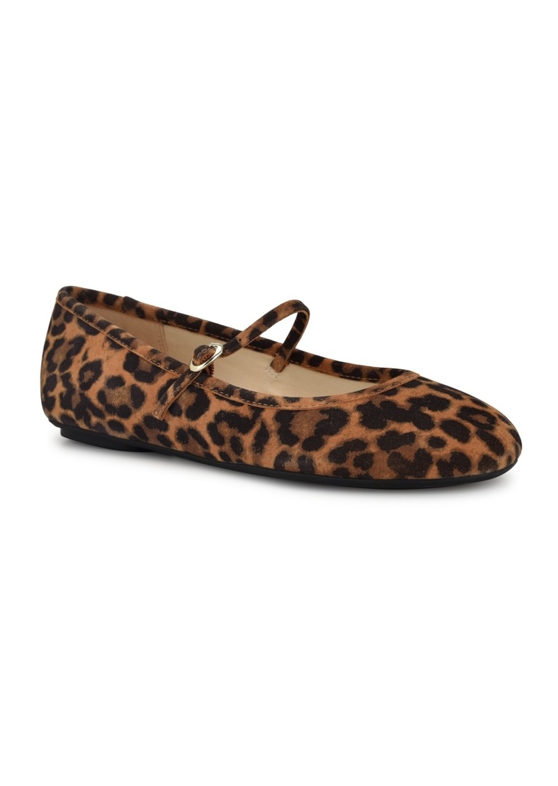 Nine West Women's Classik Round Toe Dress Ballet Flats - Leopard Suede