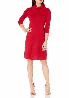 Nine West Women's Cowl Neck Fit and Flare Knit Dress