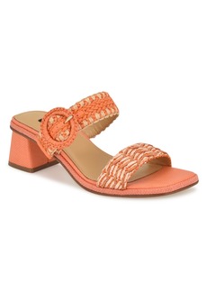 Nine West Women's Emerey Slip-On Square Toe Dress Sandals - Orange Multi