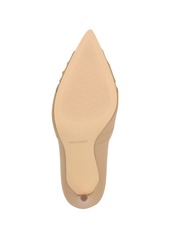 Nine West Women's Faiza Stiletto Heel Pointy Toe Dress Pumps - Medium Natural - Faux Leather