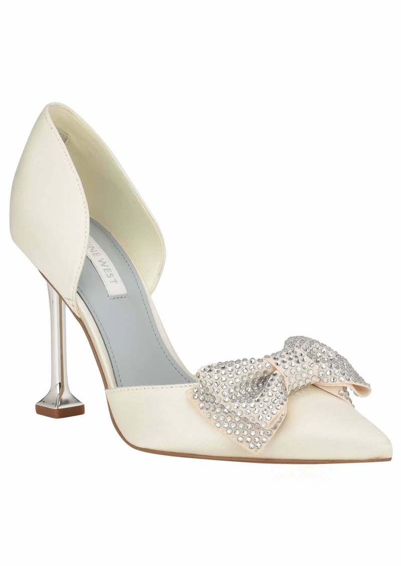 Nine West Women's Fannie Pump Ivory Satin 10