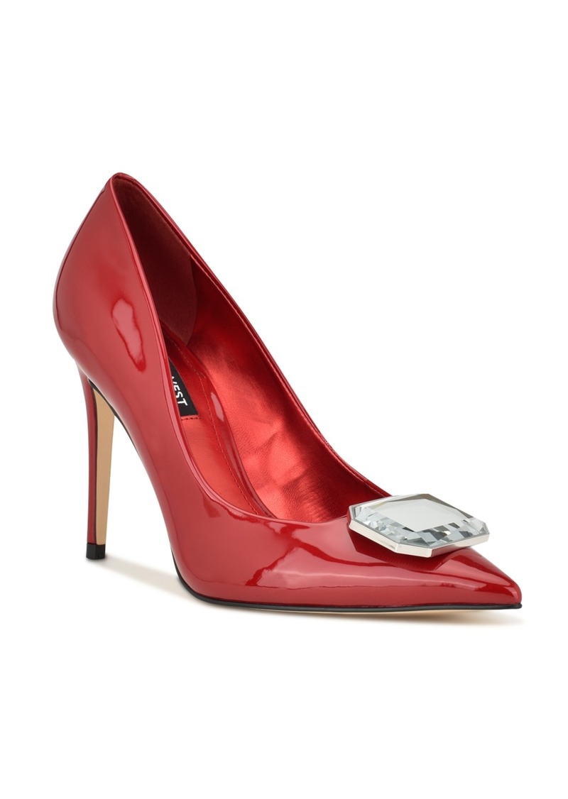 Nine West Women's Faras Slip-On Stiletto Dress Pumps - Red Patent