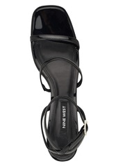 Nine West Women's Flame Square Toe Strappy Dress Sandals - Black Patent