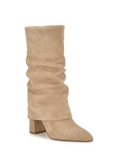 Nine West Women's Francis Fold Over Cuff Dress Boots - Light Natural Suede