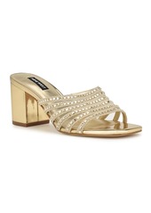 Nine West Women's Frisky Slip-On Embellished Dress Sandals - Gold