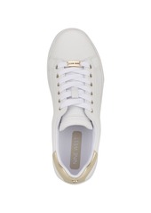 Nine West Women's Gatspy Round Toe Lace-Up Casual Sneakers - White, Gold