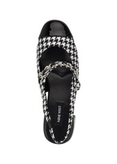 Nine West Women's Geko Block Heel Dress Slingback Pumps - Black/White Houndstooth Multi