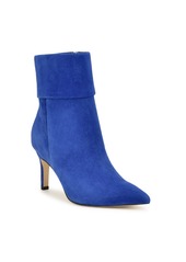 Nine West Women's Gemms Fold Over Cuff Dress Booties - Deep Cobalt Suede