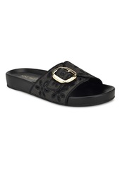 Nine West Women's Giulia Slip-On Round Toe Flat Casual Sandals - Light Natural
