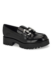 Nine West Women's Glammy Lug Sole Slip-on Casual Loafers - Black Patent