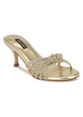 Nine West Women's Glitzy Slip-On Kitten Heel Dress Sandals - Gold