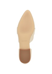 Nine West Women's Gorel D'Orsay Pointy Toe Dress Flat Loafers - Cream - Faux Leather