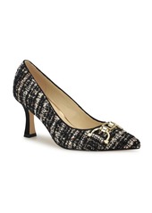 Nine West Women's Jella Pointy Toe Embellished Dress Pumps - Pink/Black Tweed Multi