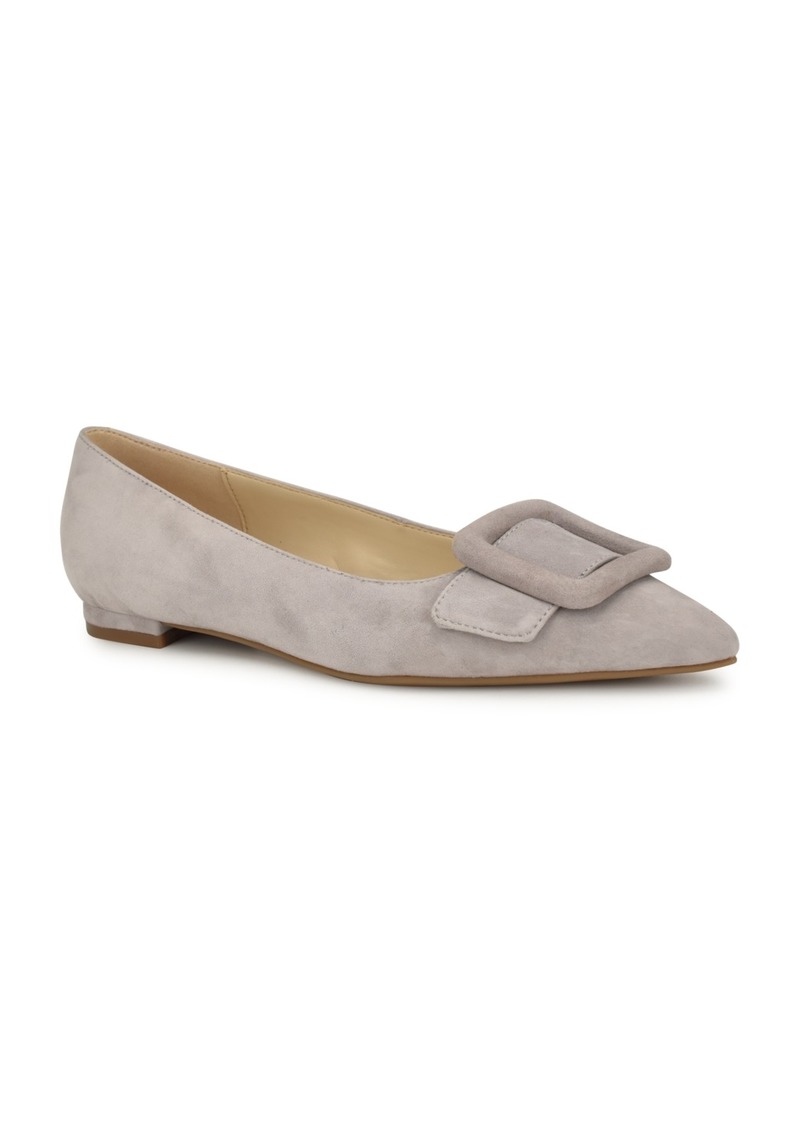 Nine West Women's Jesike Slip-on Pointy Toe Dress Flats - Light Grey Suede