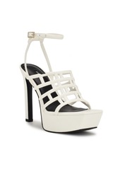 Nine West Women's Kelinda Square Toe Stiletto Dress Sandals - White