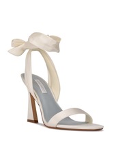 Nine West Women's Kelsie Ankle Wrap Heeled Dress Sandals - White