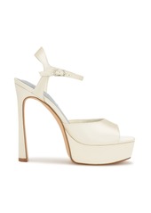 Nine West Women's Legacy Bridal Platform Stiletto Dress Sandals - Ivory Satin