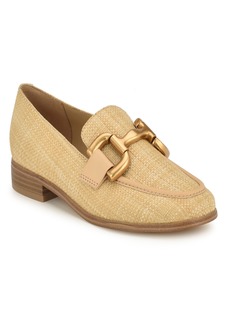 Nine West Women's Lilma Slip-On Round Toe Dress Loafers - Natural Light Natural Woven - Manamde