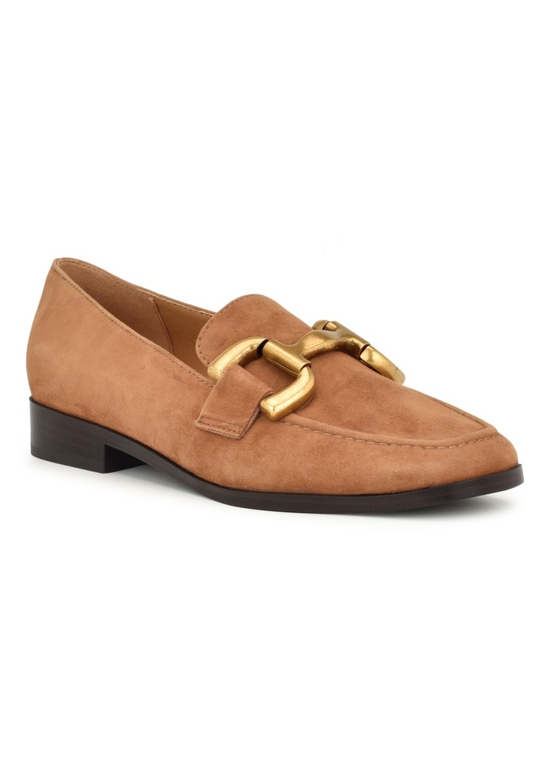 Nine West Women's Lilma Slip-On Round Toe Dress Loafers - Medium Natural Suede