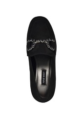 Nine West Women's Lilpa Almond Toe Slip-On Dress Flat Loafers - Black