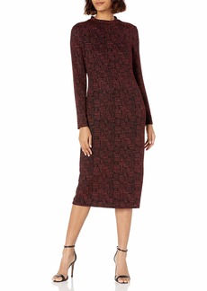 NINE WEST Women's Long Sleeve Midi Dress