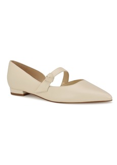 Nine West Women's Luso Pointy Toe Slip-on Dress Flats - Cream Leather