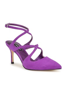 Nine West Women's Maes Strappy Pointy Toe Stiletto Dress Pumps - Purple Suede