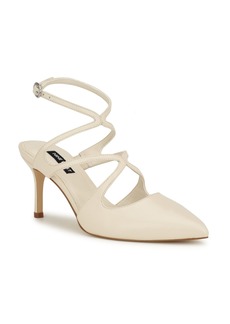 Nine West Women's Maes Strappy Pointy Toe Stiletto Dress Pumps - Cream Leather