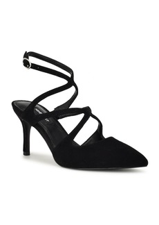 Nine West Women's Maes Strappy Pointy Toe Stiletto Dress Pumps - Black Suede