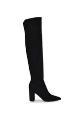 Nine West Women's Miykah Pointy Toe Over the Knee Boots - Black