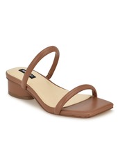 Nine West Women's Morella Square Toe Slip-On Dress Sandals - Gold