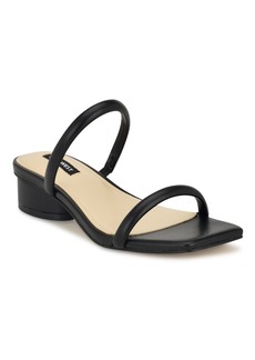 Nine West Women's Morella Square Toe Slip-On Dress Sandals - Black
