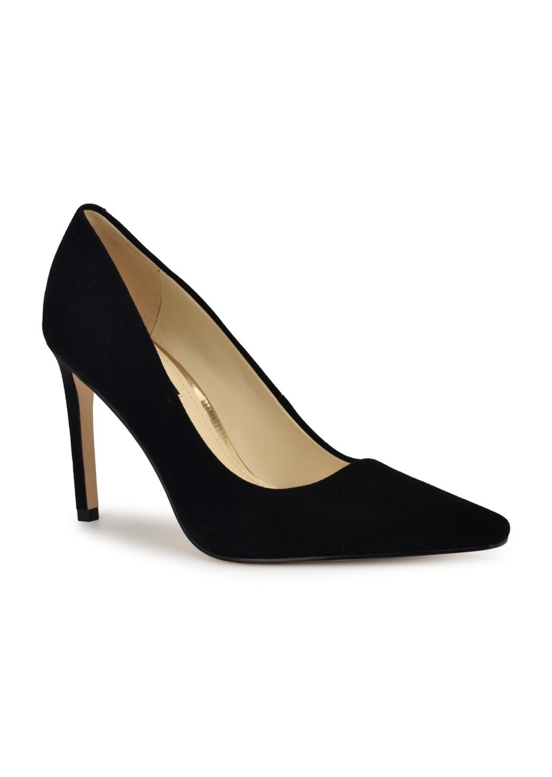 Nine West Women's Oraye Slip On Stiletto Heel Dress Pumps - Black Suede