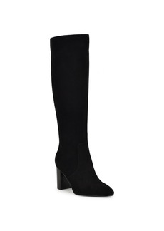 Nine West Women's Otton Stacked Block Heel Dress Boots - Black Suede