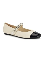 Nine West Women's Platy Mary Jane Ballet Dress Flats - Cream/Black Multi