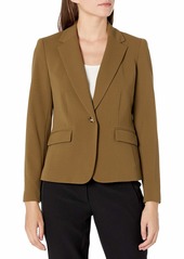 NINE WEST Women's Drapey BI-Stretch 1 Button Jacket