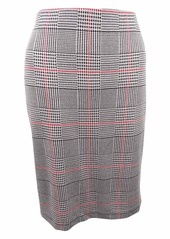NINE WEST Women's Plus Size Knit Plaid Slim Skirt  W