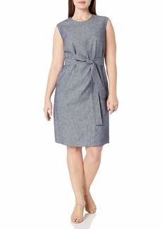 NINE WEST Women's Plus Size Linen Dress W/Self Belt (2)  24W