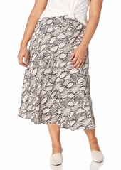 NINE WEST Women's Plus Size Printed Flare Skirt