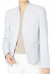 NINE WEST Women's Plus Size Tweed Kissing Front Jacket ice Violet Multi