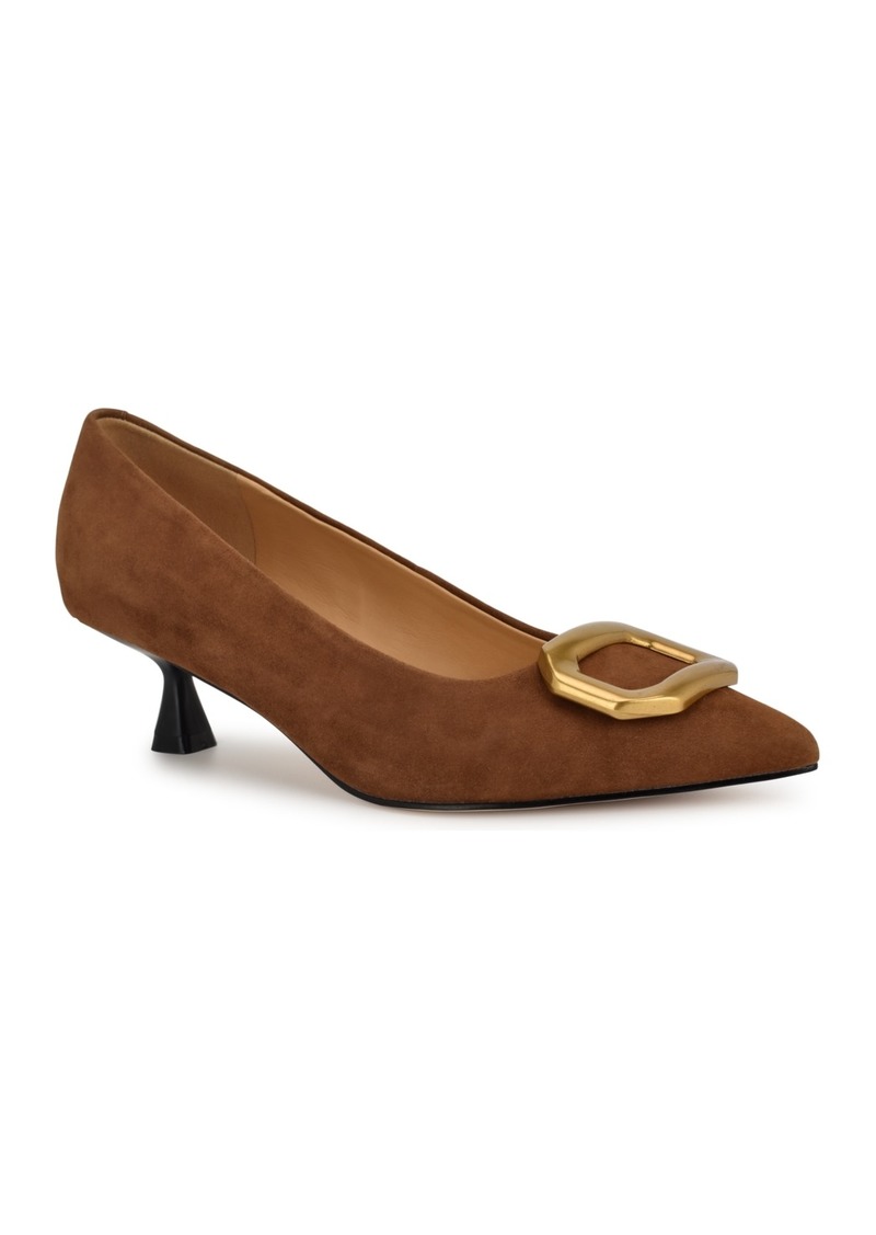 Nine West Women's Propper Slip On Pointy Toe Dress Pumps - Cognac Suede