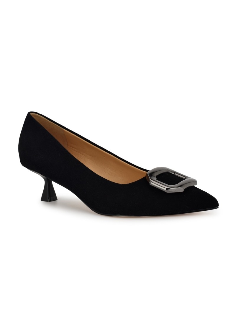 Nine West Women's Propper Slip On Pointy Toe Dress Pumps - Black Suede