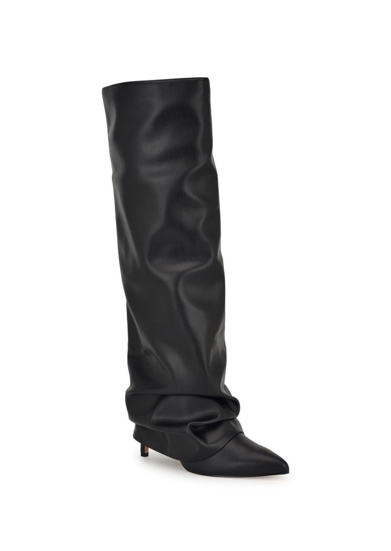 Nine West Women's Randee Pointy Toe Slouchy Knee High Boots - Black