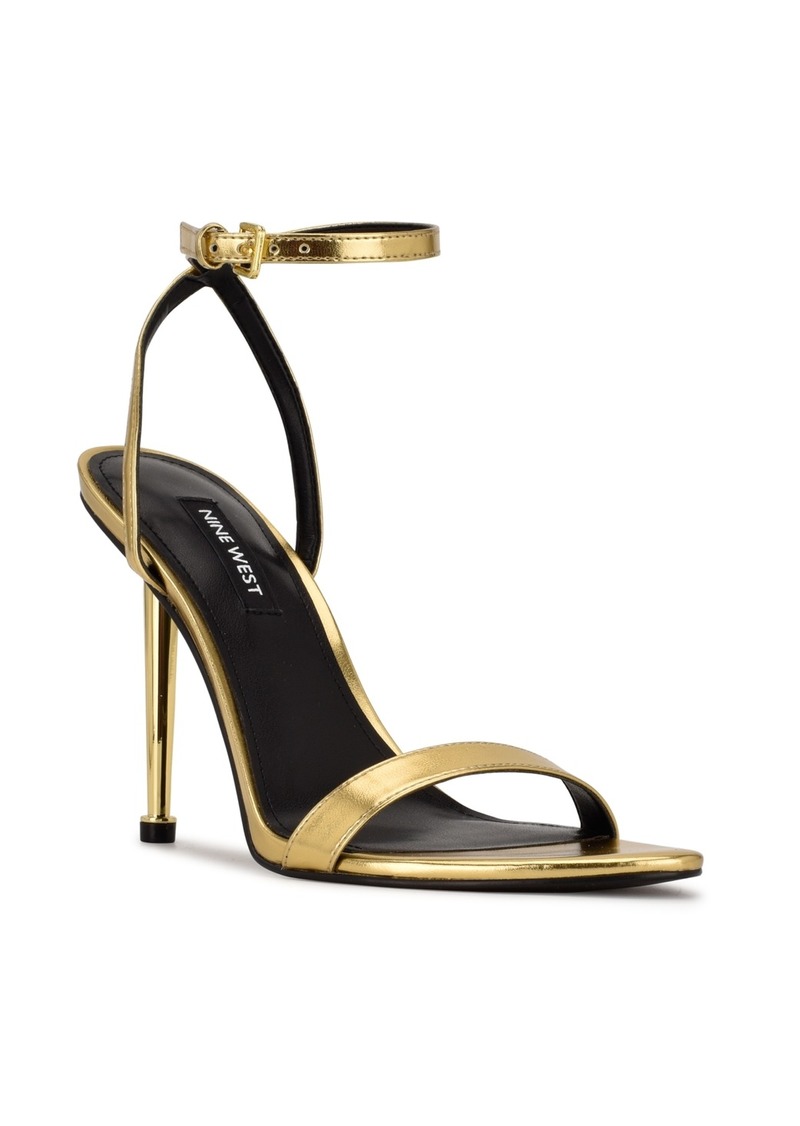 Nine West Women's Reina Almond Toe Stiletto Dress Sandals - Gold
