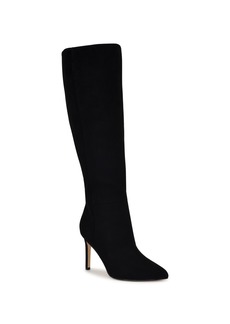 Nine West Women's Richy Pointy Toe Knee High Dress Boots - Black Suede